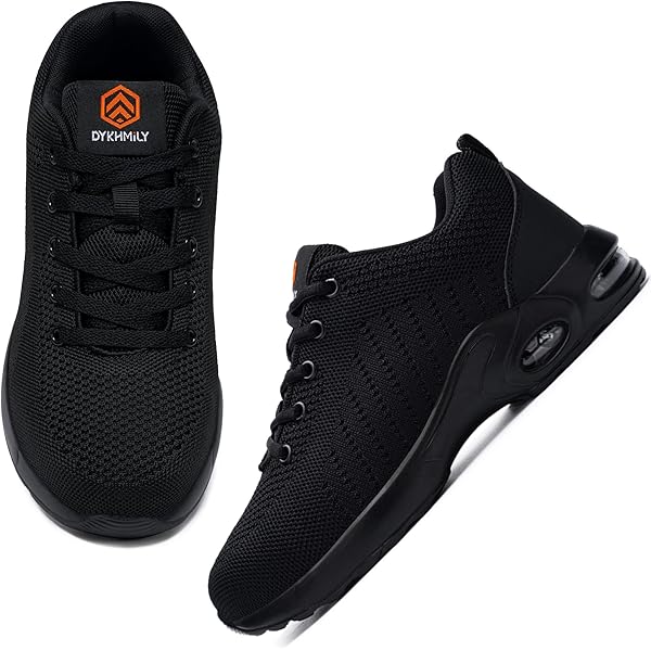 Werkschoenen Lichtgewicht Heren Dames Veiligheidsschoenen met Stalen Neus Kevlar Veiligheidssneaker Anti Slip Comfortabel voor Bouwterreinen Magazijnen Kitchen Zwart Blauw 46EU