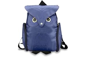 Dream Shanghai Damen PU Leder Rucksack Mädchen Eulen Daypacks Modischer Mini Cartoon Freizeit Tasche Schulrucksack Schwarz Blau Gold Rose Rot