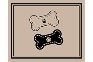 TAPPETIK SOTTOCIOTOLA per Animali, Tappetino per Ciotola Cane e Gatto Stampa Digitale Diverse Fantasie 40x50 cm (Beige 10)