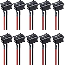 10 Interruttori A Bilanciere Angolari SPST 2 Pin 12V 16A Per Auto E Camion