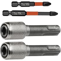 4-teiliges SDS Plus Stecknuss-Adapter Set – Für 1/4", 3/8", 1/2" Vierkant- Und Sechskant-Bits