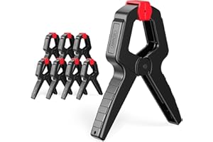 Nirox Juego de 8 Pinzas de resorte - Abrazaderas de sujeción con resorte con amplia apertura de mordaza - Pinzas tensoras con elevada fuerza de sujeción - Clips de muelle y mordaza móvil