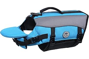 VIVAGLORY Dog Life Jacket with Removable Front Float, Life Vest with Reflective Trims & Extra Padding for Swimming & Boating, Extra Small, Blue