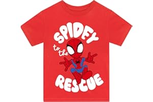 MARVEL PRESS Koszulka Marvel Spiderman | T-shirt Chłopięcy Spidey And His Amazing Friends | Koszulki Chłopięce Spidey | Czerwony 104