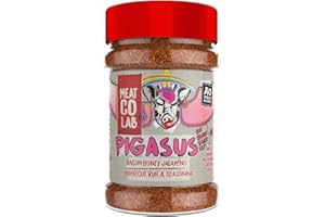 Angus & Oink Pigasus Bacon Miel Jalapeno Barbecue Rub & Assaisonnement | Parfait pour le porc, le poulet, les côtelettes et les frites | Idéal pour griller, fumer et four | 200g