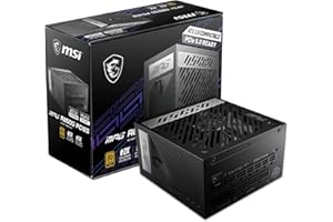MSI MPG A850G PCIE5 Bloc d'alimentation, Prise EU, 850W, Certifié 80 Plus Gold, ATX 3.0 100 purcent Modulaire, Support GPU PC