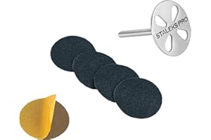 STALEKS Pododisc 25 mm pedicura + 5 recambios lima 180 grit Uso Profesional Domestico Acero Inoxidable (PDset-25)