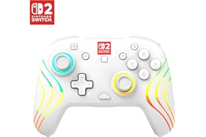 Turtle Beach Afterglow Wave Blanc Manette de gaming RGB sans fil Sous licence officielle pour Nintendo Switch 2