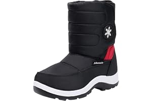 Ahannie Enfant Bottes de Neige Hiver, Fille Bottines Chaudes De Coton Antidérapantes Extérieures