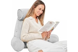 MERIDIA PERSONAL CARE MERIDIA Premium Cojín Lectura Cama (Set de 3) - Almohada de Lectura - Cojin de Lectura - Respaldo Cama con Funda Lavable y Rellenado en España