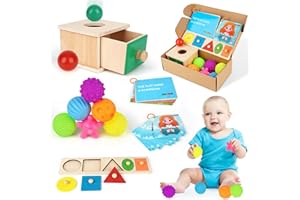 DINORUN Juguetes Niños 2 Año Montessori 5 En 1 Juguetes Educativos de Madera Pelotas Sensoriales Bebe Caja Permanencia Montessori Juegos Educativos Regalo Bebe 2 3 Años