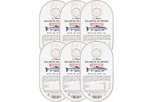 ‎GYMBEAM GymBeam Lachs in Salzlake - Verzehrfertiges atlantisches Lachsfilets, reich an Geschmack & Nährstoffen, aus Norwegen, glutenfrei, laktosefrei, GVO-frei (170 g (6er pack))