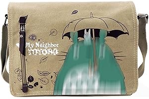 PfirstDa Cartable Totoro, Sac À Bandoulière Totoro, sac Messager En Toile Bag Pour Hommes, Sac À Bandoulière De Grande Capacité De Dessin Animé, Cadeau De Vacances, Cadeau De Noël