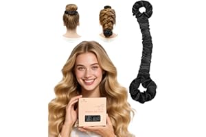 ‎BONNET QUEEN BONNET QUEEN Lockenwickler Über Nacht Für Heatless Curls Natürliche Locken Ohne Hitze Einfach Über Nacht Stylen Mit Verstellbarem Haargummi für Perfekte Haarwellen am Morgen Lockere Wellen, Schwarz