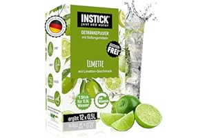 ‎INSTICK JUST ADD WATER INSTICK Zuckerfreies Instant-Getränk (Limette) - 1 Packung für 12 x 0,5-1 L - Veganes Getränkepulver Kalorienarm & Vitamin C - Instant-Pulver