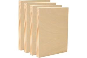 EXERZ Tavole di legno da 20,3 x 25,4 cm, confezione da 4 pannelli quadrati in legno per pittura acrilica, olio e tecnica mista, grandi pannelli lisci per artisti, bambini e progetti fai da te (20,3 x