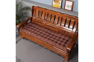 PING BU Bench Cushion Pad 2 3 Seater Indoor Outdoor,Garden Bench Seat Cushions 100/120cm,Rectangle Bench Mat Cushion for Dining Swing Patio (120 * 48cm,Brown)