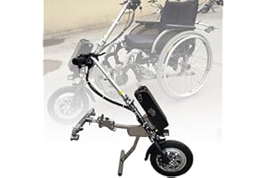 UPIKIT 500-W-Rollstuhl-ZuggeräT (3 Geschwindigkeiten) – Frontlicht + Trompete, Rollstuhl-Umbau-Elektrosatz, 48 V – 15/17/20/23 Ah Lithium-Batterie (Reichweite 55–90 Km),A-20Ah