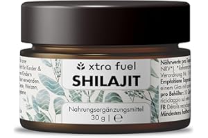 ‎XTRA FUEL Shilajit Harz Original - 100% reines Himalaya Mumijo Shilajit (hochdosiert), 600mg pro Tagesdosis, reich an Fulvin- und Huminsäure, 85+ Mineralien, ohne Zusätze - vegan & geprüft, 50 Portionen (30g)