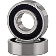XIKE 2 pcs 6204-2RS Sealed Ball Bearings 20x47x14mm, Bearing Steel and Pre-Lubricated 6204RS Deep Groove Ball Bearing with Double Rubber Seals.