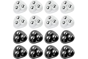 ATSHLD 16 Ruedas Mini Ruedas Adhesivas Giratorias 360° para Muebles y Electrodomésticos Pequeños, Ruedas de PVC para Freidora, Licuadora, Cafetera, Mesa, Silla, Cubo de Basura - 8 Negras y 8 Blancas