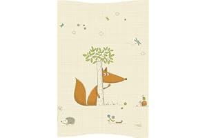 Ceba Baby Matelas à Langer Bebe souple 70x50 cm, 80x50 cm Lavable pour Filles et Garçons - Renard 70x50 cm