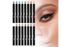 ‎KIDMIS Wasserfester Glitzer-Lidschattenstift Make-up-Stift, 16 Colors Highlight Eyeshadow Pen Waterproof Glitter Eyeshadow Eyeliner Pen, Lidschatten Stift Crayon Lidschattenstift Shimmer Cream (16pcs)