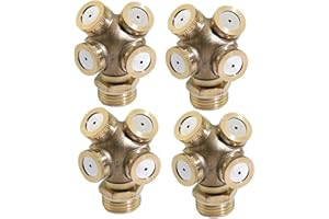 MACHSWON 4 PCS Agricultural Mist Spray Nozzle 1/2 Inch DN15 Copper Four-nozzles Atomizing Nozzles Garden Sprinkler Irrigation System lawn Cooling Dust Removal