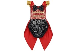 IEFIEL Disfraz de Domadora para Niña/Niño Pelele Lentejuelas con Fleco de Fiesta Carnaval Holloween Body de Circos para Bebe Recien Nacido
