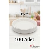 Plastik Tabak 100'l&uuml; 17 Cm Beyaz Kullan At Tabak