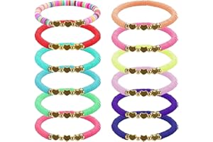 MLABINYA Colorful Friendship Bracelets,12 Pieces Preppy Bracelets,Adjustable Children's Colored Bracelet for Girls,Summer Surfers Beach Jewelry Set Party Accessories