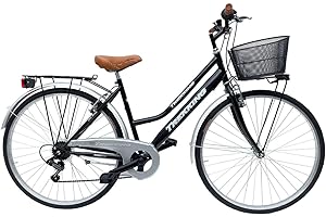 MADICKS Bicicletta Donna da Passeggio Olanda Misura 28 Bici da città Vintage retrò con Cestino Nero Con Cambio