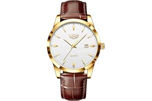 LIGE Herren Uhren Wasserdicht Quarz Armbanduhren Für Herren Männer Uhr Mit Datum Lederarmband Retro Business Men's Watches