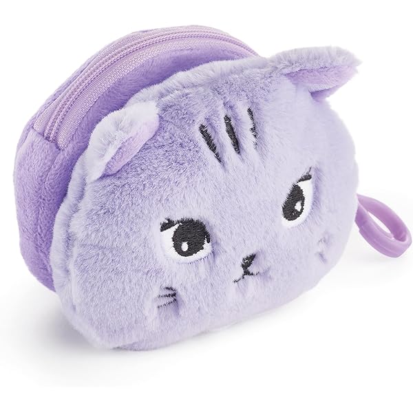 Porte Monnaie Chat Porte-monnaie Noir Peluche - Petit Porte-feuille Tout Doux Avec Porte-clu00e9s Porte-monnaie Noir Draeger 12x10cm - Accessoires & Bagagerie Porte Monnaie Enfant Garçon