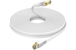 Ercielook Kabel Lan 40 m, kabel sieciowy o dużej prędkości, do użytku wewnątrz i na zewnątrz, 40 Gb/s, 2000 MHz z pozłacaną wtyczką RJ45, odporny na warunki atmosferyczne, odporny na działanie