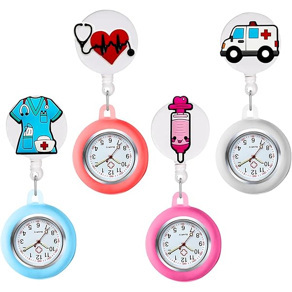 GOMETY Lot De 4 Montres D'infirmière Rétractables En Silicone