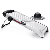 OXO Steel Chef Mandolin 2 | Cuts into straight, wavy, and grid slices in a wide range of thicknesses, Makes thin strips in ju