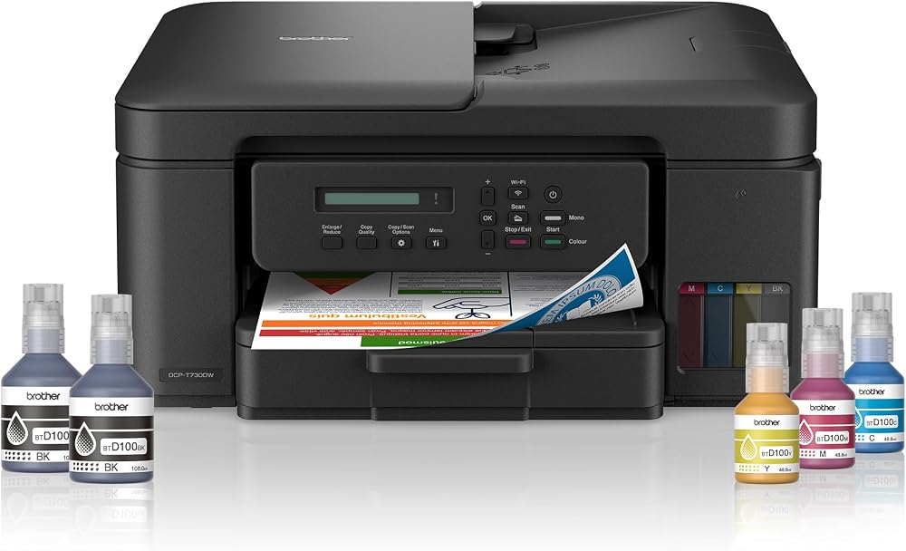 Brother DCP-T730DW 3'ü 1 arada mürekkep tankı yazıcısı (baskı, tarama, kopyalama) Wi-Fi, dubleks özellikli ADF