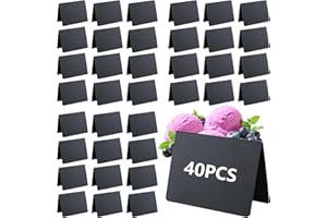 JMIATRY 40 pizarras pequeñas para escribir 10 x 7,6 cm, en forma de V, mini pizarras de tiza, carteles de precios, expositores para carteles de mensajes, buffet, bodas, fiestas, panadería