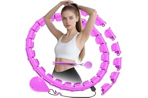 JLoibao Smart Hula Hoop - Aro para Adultos para Adelgazar, 24 Niveles (74-120 cm), con Bola de Peso, Ajustable, Equipo de Adelgazamiento silencioso, para Principiantes y niños
