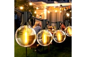 Seklin Guirlande Lumineuse Exterieure Led 20m - Guirlandes Guinguette Exterieur 30+2 G40 Étanche Ampoule Blanc Chaud Chaîne Lumiere Exterieur pour Jardin Terrasse Balcon Mariage Patio