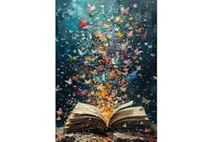 ZGGZHEIM Kit de Pintura de Diamantes 5D de Mariposa en Página de Libro, ,mariposa Diamond Painting para adultos, Arte DIY Completo para Adultos y Niños, Adecuado para la decoración de paredes del hogar 30x40cm