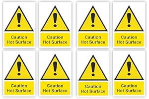 INKATI Small-Sized Multipack / 35x55mm Each (8-Pack) / Hot Surface Self-Adhesive Signage/Vinyl Decals Removable & Wipeable/Indoor or Outdoor Stickers/Gloss Finish /