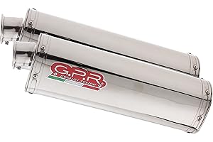 GPR Italia A.22.TRI Coppia Terminali Omologati con Raccordo Compatibile con APRILIA PEGASO 3 650 1997/00 - PEGASO IE 2001/04, Pegaso Ie 2001/04 Trioval