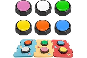 BFYDOAA Dog and Cat Communication Buttons Set 6pcs Pet Training Clickers Recordable Buttons with Mat & Stickers,for Dog Talking Pet Gift