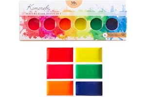 MOZART SUPPLIES Mozart Neon Komorebi Premium Watercolour Paint Set, with 6 Vibrant Colours, Portable and Lightweight, Perfect for Artists, Students & Hobbyists