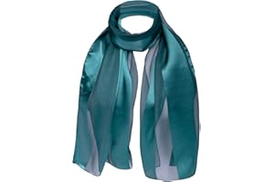 Basic Sense Shiny Satin Scarf Lightweight Silky Chiffon Solid Plain Strip Neck Scarves