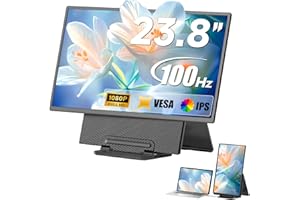 siaviala 2025 Nuovo Monitor Portatile, 23.8" 1080P FHD 100Hz Monitor Gaming, Schermo Portatile IPS Wide View, Monitor Ultrawide per Laptop, Desktop, MacBook, PS4 / 5 con Kickstand VESA Compatibile