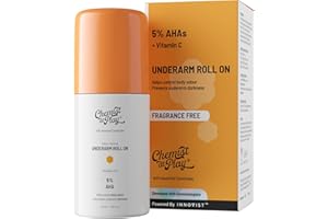 Chemist at Play UnderArm Roll-On with 5% Lactic Acid 1% Mandelic Acid | Prevents Odour Brightens Skin & Exfoliates Underarm | Fragrance-Free for Sensitive Skin | Alcohol & Aluminium Free | 40 ml