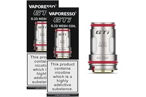 TVDC Vaporesso GTI Pack of 5 Mesh Coils, Wattage Range Between 75 to 90 Watt, 0.15 Ohm, Vaporesso Coil for DTL Vaping, Quality, Leak-Free Vape Coils, 100% Genuine, No Nicotine (0.2ohm - 10 Pack)
